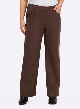 Sheego Funktionshose SHEEGO, Damen, Gr. 40, Normalgr&ouml;ssen, schoko, 98% Baumwolle, 2% Elasthan, unifarben, Hosen Funktionshose