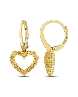 Rina Limor 10K 1.12 Ct. Tw. Citrine Heart Earrings