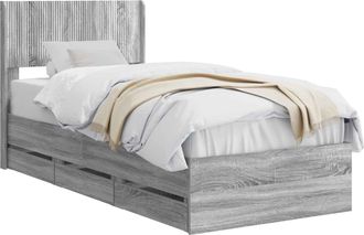 vidaXL Estructura De Cama Con Almacenamiento Y Cabecero Gris Sonoma Vidaxl