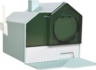 OEM Arenero Para Gatos Caja De Arena Cerrada Con Bandeja Extra&iacute;ble Pala Y Filtro Desodorizante 47x45x42 Cm Turquesa