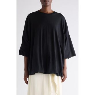 Acne Studios Gathered Oversize 1996 Logo Graphic T-Shirt in Black at Nordstrom, Size X-Small