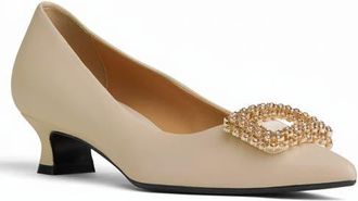 BEAUTIISOLES Elsie Low Heel Pump in Beige at Nordstrom, Size 39.5