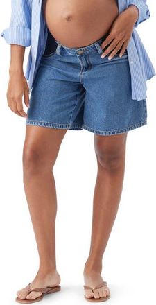 Ripe Dion Denim Maternity Shorts in Classic Wash at Nordstrom, Size X-Small Au