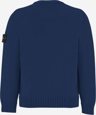 Stone Island Boys Cotton Sweater With Logo Navy