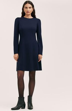 Finery Eva Ponte Jersey Dress in Navy at Nordstrom, Size 10