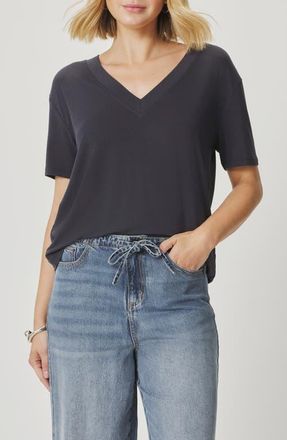 Splendid Kacey V-Neck Short Sleeve T-Shirt in Lead Grey at Nordstrom, Size X-Small