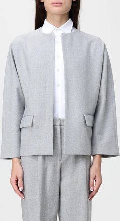Liviana Conti Crewneck Short Coat in Wool and Cashmere Blend