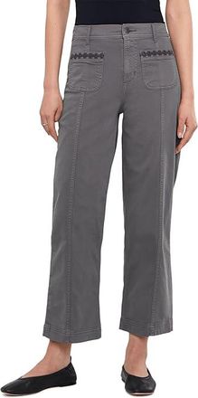 Toad&Co Linden Wide Leg Pants Womens Dress Pants Ash Embroidery : 14 28, Canvas/Cotton/Elastane