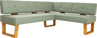 HOME AFFAIRE Eckbank »Ponza Polsterbank, Esszimmerbank« mit Massivholzgestell, Küchenbank in tollen Farben, Breite 201x161 cm