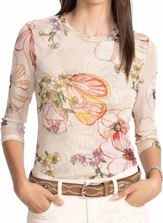 Johnny Was Kaia Mesh Tee In Rosabelia