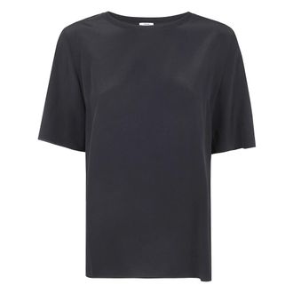 Joseph Rubin Zijden Cr&ecirc;pe Blouse - Dames - Blouses - Zwart - M - Wol - Overhemden
