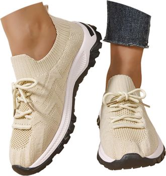 Generic Womens Slip on Running Shoes Lightweight Plantar Fasciitis Trainers for Women Womens Border Lightweight Sports Shoes New Soft Sole Comfortable Knitted