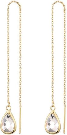 Adornia Adornia 14K Plated Crystal Clear Crystal Threader Earrings