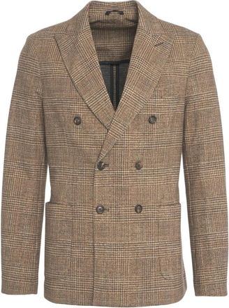 Circolo 1901 Cn 5027 Double-Breasted Blazer - Heren - Blazers - Bruin - M - Katoen - Jassen