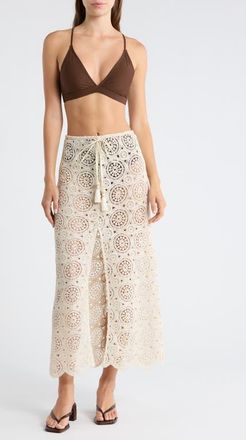 Ramy Brook Karina Cover-Up Skirt in Neutral Foil Crochet at Nordstrom, Size X-Large