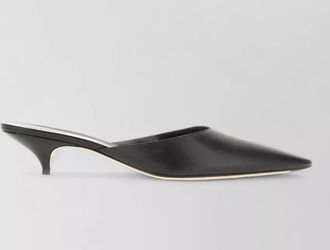 The Row liisa leather kitten heel pointed toe mules