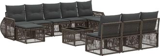 vidaXL Conjunto De Sof&aacute;s De Jard&iacute;n 11 Uds. Gris Y Gris Oscuro Vidaxl