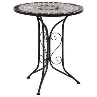 vidaXL Vidaxl Tavolino Da Bistrot Con Mosaico Grigio 60 Cm In Ceramica