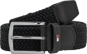 Tommy Hilfiger Flechtg&uuml;rtel TOMMY HILFIGER DENTON ELASTIC 3,5 cm breit, Herren, Gr. 11,5, schwarz, Web, Kunstfaser, unifarben, G&uuml;rtel Flechtg&uuml;rtel, Gr&ouml;ssenverstellba