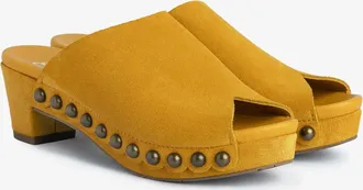 Pedro Garcia Clog in yellow suede with metallics studs | Nain | Spring Summer 26 | PEDRO GARCIA