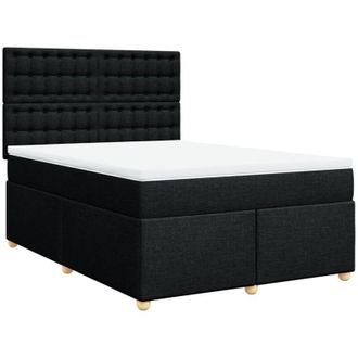 vidaXL Vidaxl - Cama Box Spring Con Colch&oacute;n Tela Negro 160x200 Cm