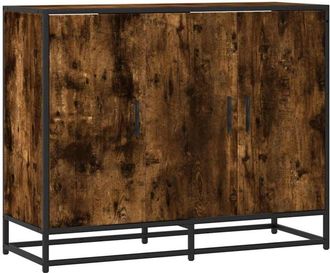 vidaXL Sideboard Smoked Oak 94x35x76 cm Engineered Wood Vidaxl