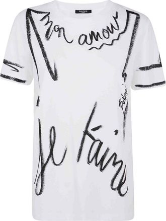 Balmain Sl Writing Printed T-Shirt