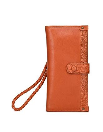 OLD TREND Iris Genuine Leather Modular RFID Wristlet Clutch in Cognac at Nordstrom