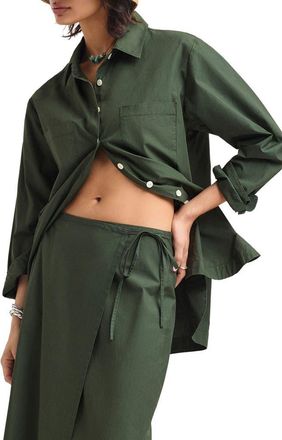 Vitamin A Nadia Cover-Up Shirt in Forest at Nordstrom, Size X-Small
