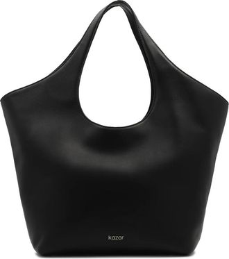 Kazar Grote leren schoudertas - Dames - Schoudertassen - Zwart - ONE Size - Leer - Tassen
