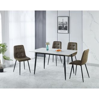 Seconique Fenton Dining Set (4 Chairs) in Olive