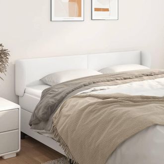 vidaXL Cabecero De Cuero Sint&eacute;tico Blanco 163x23x78/88 Cm Vidaxl