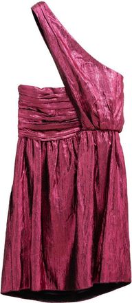 Saint Laurent Womens Fuchsia Viscose Short Dress