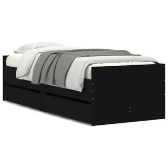 Berkfield Home Bed Frame with Drawers without Mattress Black 100x200 cm
