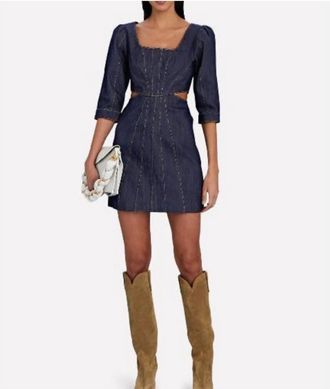 Cinq &agrave; Sept Lani Cut-Out Denim Mini Dress In Blue