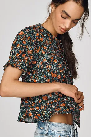 Pilcro Keira Waisted Tuxedo Blouse