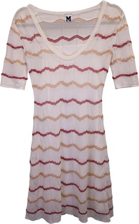 M Missoni Wave Stripe Dress in White Viscose
