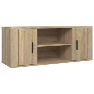 Berkfield Home TV Cabinet Sonoma Oak 100x35x40 cm Engineered Wood in Light Oak | Size: 100 x 35 x 40 cm