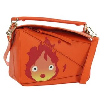 Loewe Pre-owned Handtas - Dames - Vintage Handtas - Oranje - ONE Size - Leer - Vintage
