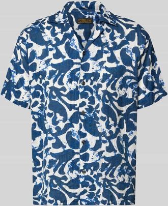 Jack & Jones Regular Fit Freizeithemd im Allover-Look Modell BILBAO in Jeansblau, Gr&ouml;&szlig;e XXL