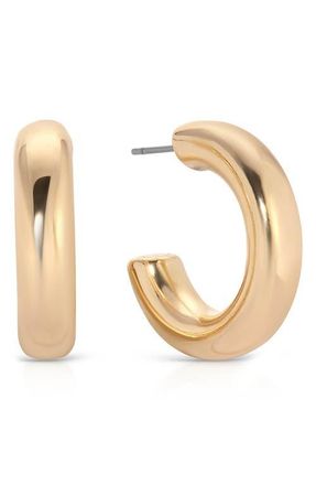 Ettika Small Thick Classic Hoop Earrings in Gold at Nordstrom