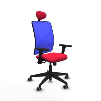 Piqueras y Crespo Motilla Sincro Malla Azul Bali Rojo Brazos 3d Base Piramidal Cabecero Fijo Ruedas 65mm Engomadas