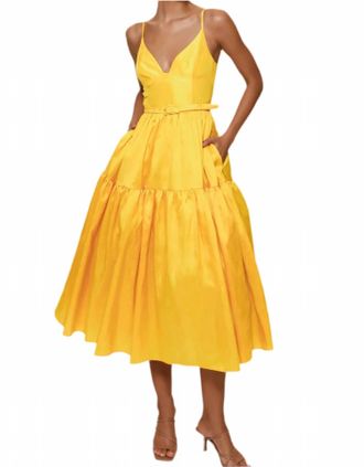 Hutch Atherton Midi Dress In Daffodil