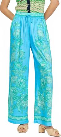 Current Air High Waist Full Length Pant In Aqua Blue