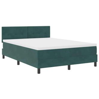 vidaXL Cama Tipo Box Spring Verde Oscuro 140 X 190 Cm Terciopelo Vidaxl