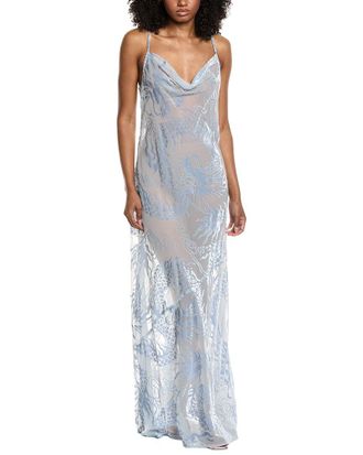 L'agence Christine Velvet Burnout Maxi Dress