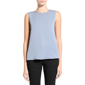 Theory Sleeveless Silk Blouse in Harbor Blue - 2Jg at Nordstrom, Size X-Large