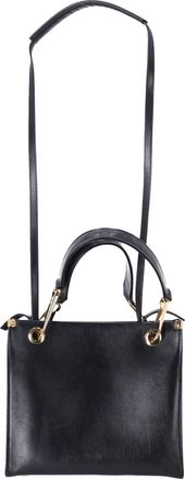 Marni Grip Shoulder Bag in Navy Blue Leather