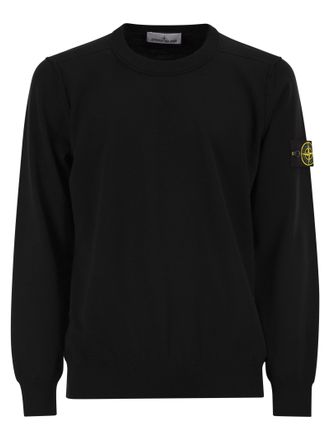 Stone Island Pullover mit Rundhalsausschnitt und kleinem Revers