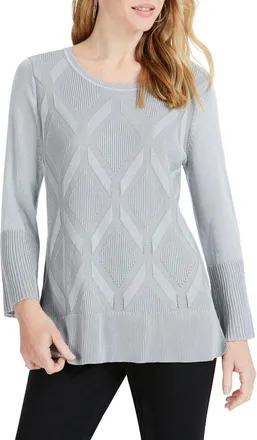 Foxcroft Dion Diamond Pattern Sweater in Sterling at Nordstrom, Size X-Small